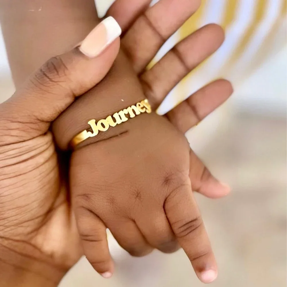 Baby naam armband gepersonaliseerde naam armband goud roestvrij stalen armband aangepaste kinderen geboorte sieraden