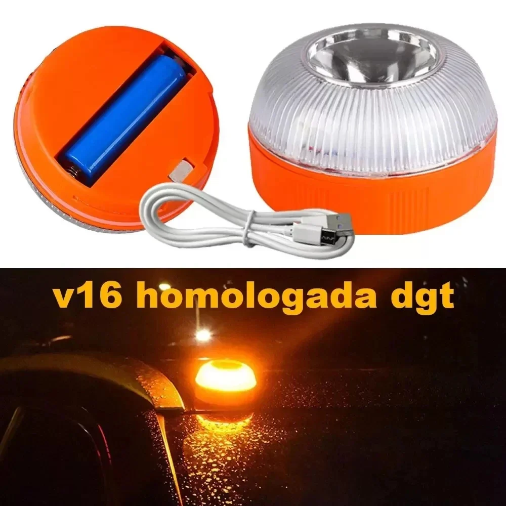 USB wiederaufladbare Auto Notfall Leuchtfeuer Licht V16 magnetische Induktion Strobe blinkende Warnleuchte Hilfe Flash Sicherheit Signal Lampe