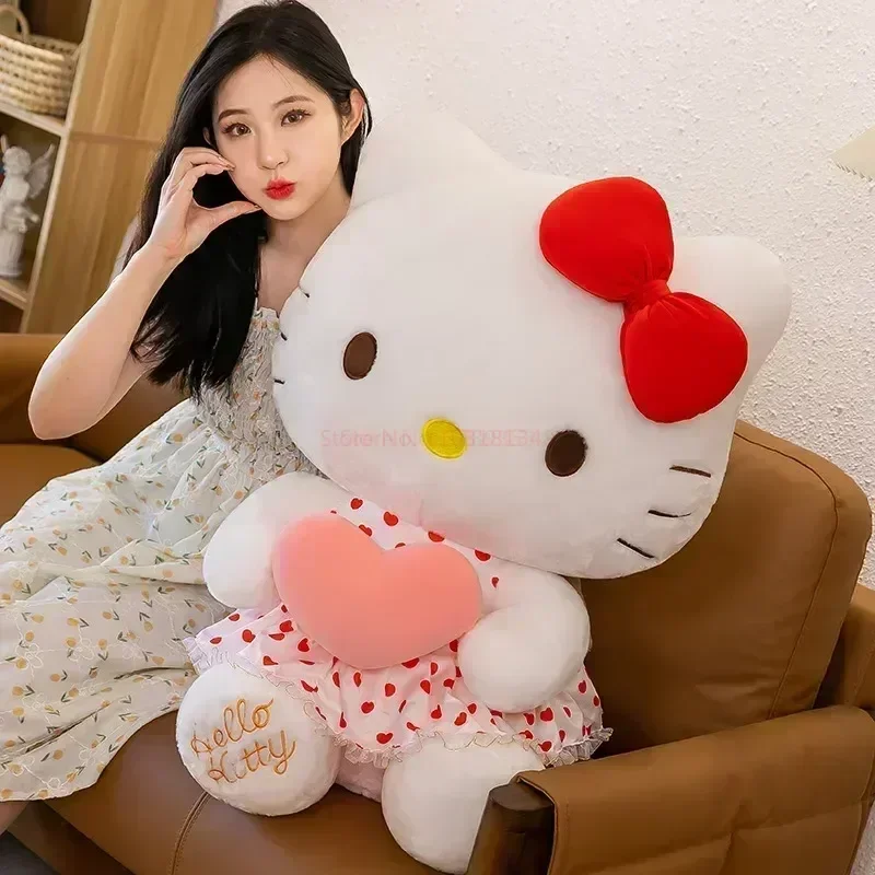 ใหม่ Miniso sanrio การ์ตูนอะนิเมะ Sheer ชุดตุ๊กตา Plush ใหญ่น่ารักตกแต่งห้องตุ๊กตาของเล่นหมอนนอน Kawaii นุ่มของเล่น