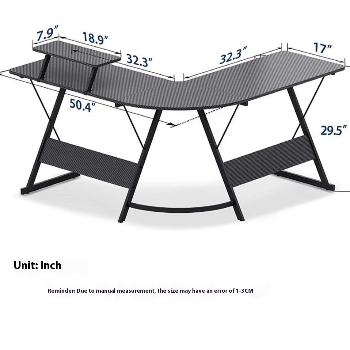 2025Hot L 모양의 책상 코너 게임 책상 컴퓨터 책상, 가정 및 직장에서 공부하고 일할 수 있는 대형 데스크탑 포함