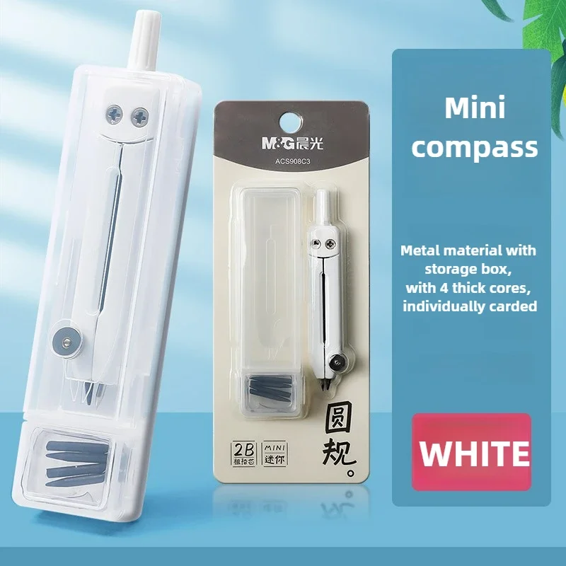 Morandi Color Mini Metal Compass Drawing Set with 2B Pencil Refills Lead School Compass Drawing Set Drawing Tool