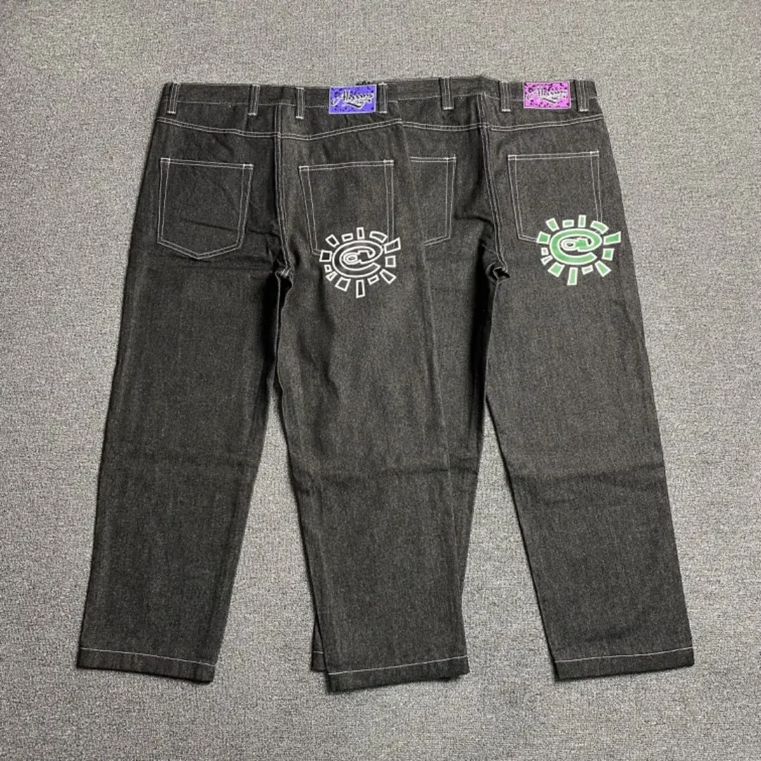 New Always Jeans High quality Printed Embroidery Straight Jeans Black Pants Men Jeans Printing Trend Street Wear AlwaysJeans Men