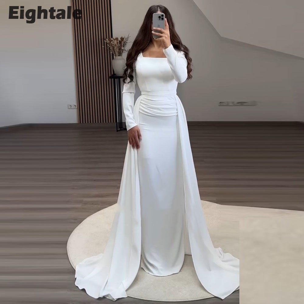 Eightale Saudi Abendkleid mit langen Ärmeln, Meerjungfrau, Hochzeit, Party, Abendkleid, individuell gestreifte Ballkleider