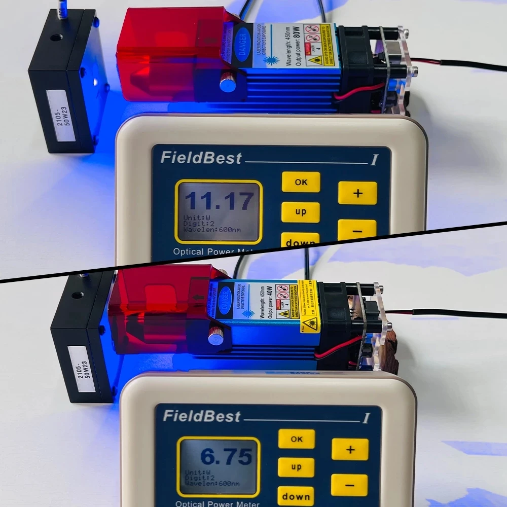 Módulo láser de 80W con asistencia de aire cabezal de grabado láser de 40W 80W cabezal láser azul de 450nm para máquina de carpintería de corte láser CNC
