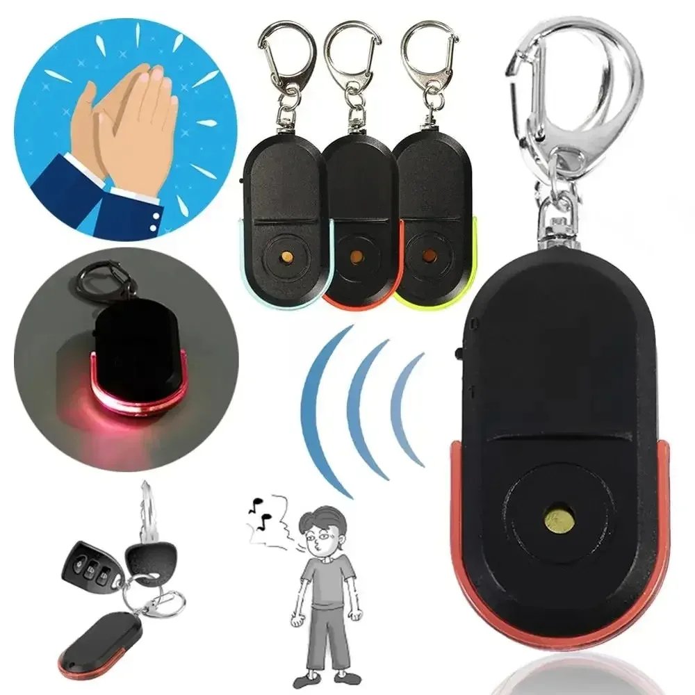 Lokalizator Kluczy z Alarmem Anti-Lost, Brelok z Gwizdkiem, Inteligentny, Świecący, Dźwiękowy, z Lampką LED, Lokalizator Kluczy Anti-Lost