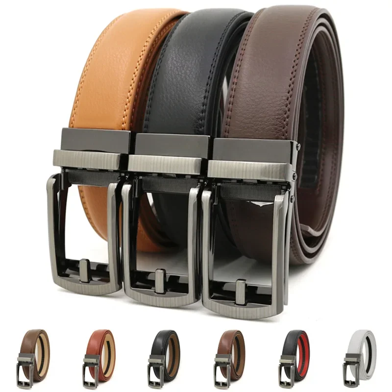 Nam Bấm Dây Khóa Tự Động 130Cm 140Cm Thoải Mái Da Ratchet Đầm Trượt Khóa-Điều Chỉnh Viền phù Hợp Với 120Cm