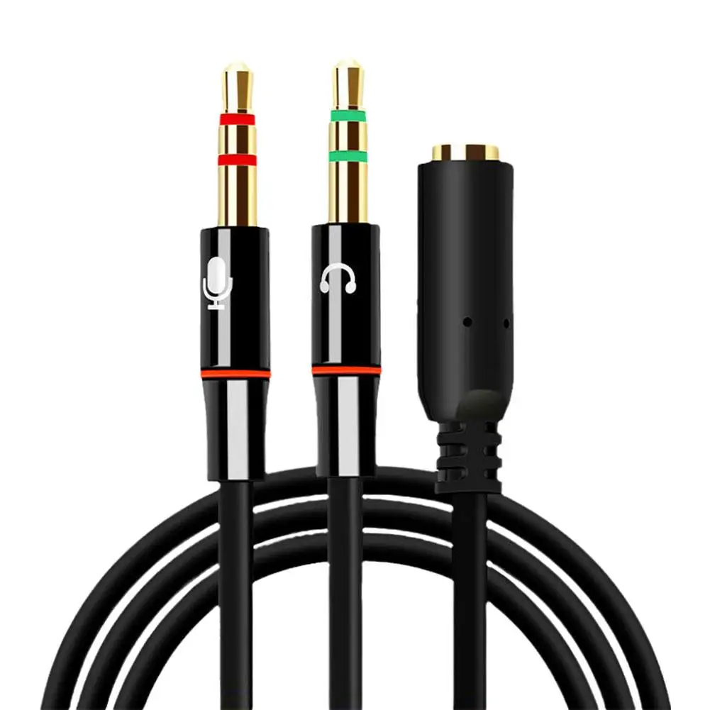 Kopfhörer Mikrofon Audio Konverter Splitter für Computer 3,5mm Buchse zu 2 Dual 3,5mm Stecker Kopfhörer Mikrofon Audio y Splitter