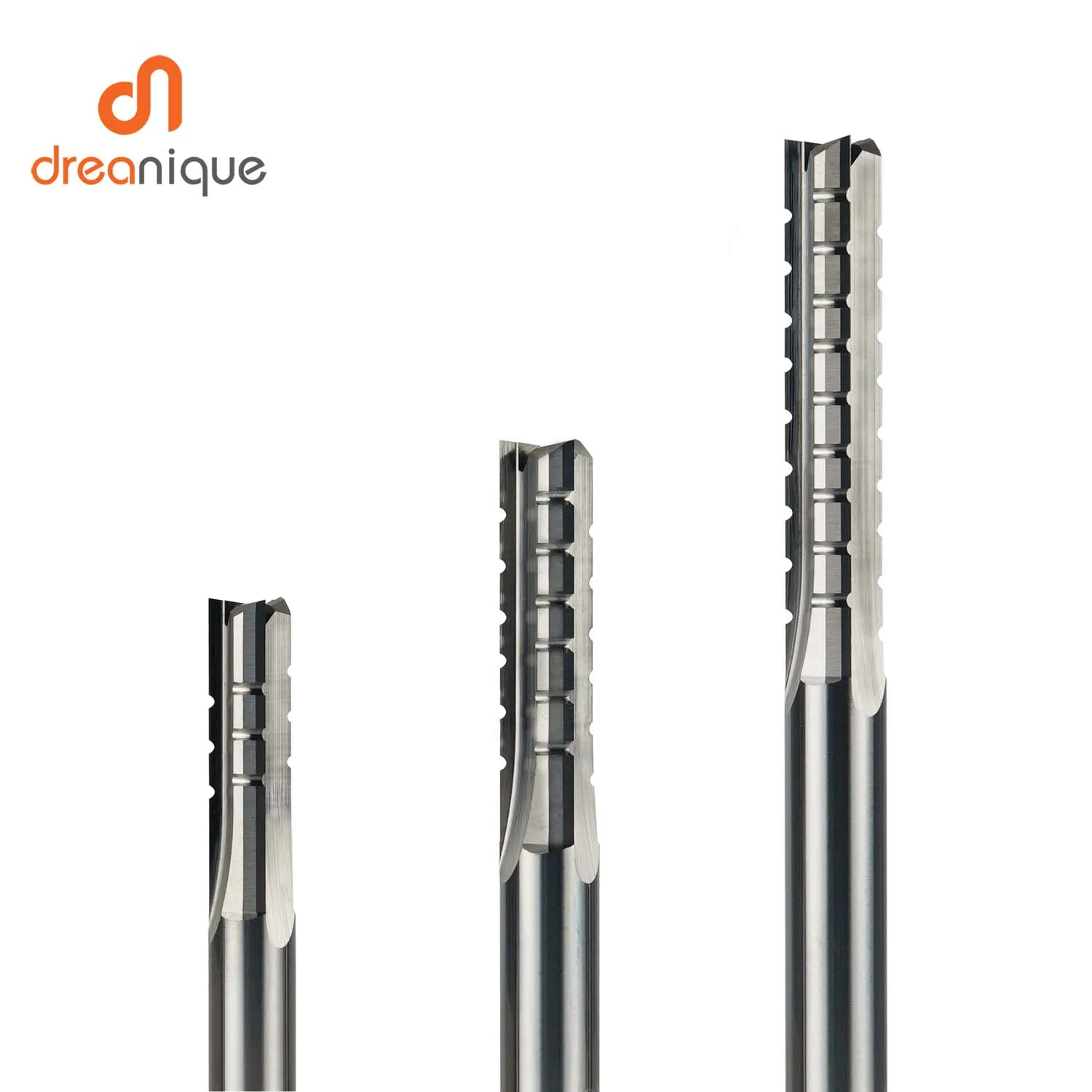 Dreanique 1pc 3 스트레이트 플루트 텅스텐 카바이드 밀링 커터 칩 브레이커 목공 조각 CNC 트리밍 슬롯 비트 합판