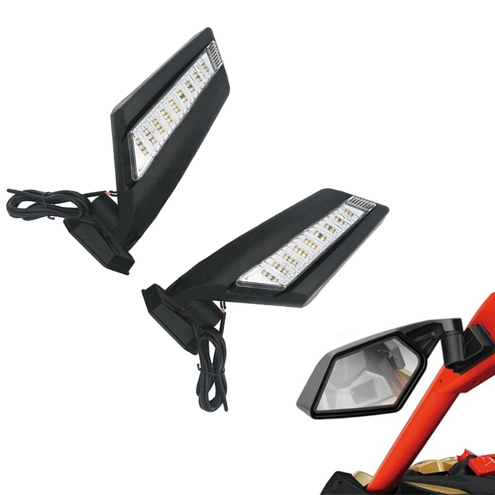 2 uds espejo retrovisor UTV con luz LED de intermitente para Bombardier Can-Am Maverick X3 Turbo(R) 2017-2020
