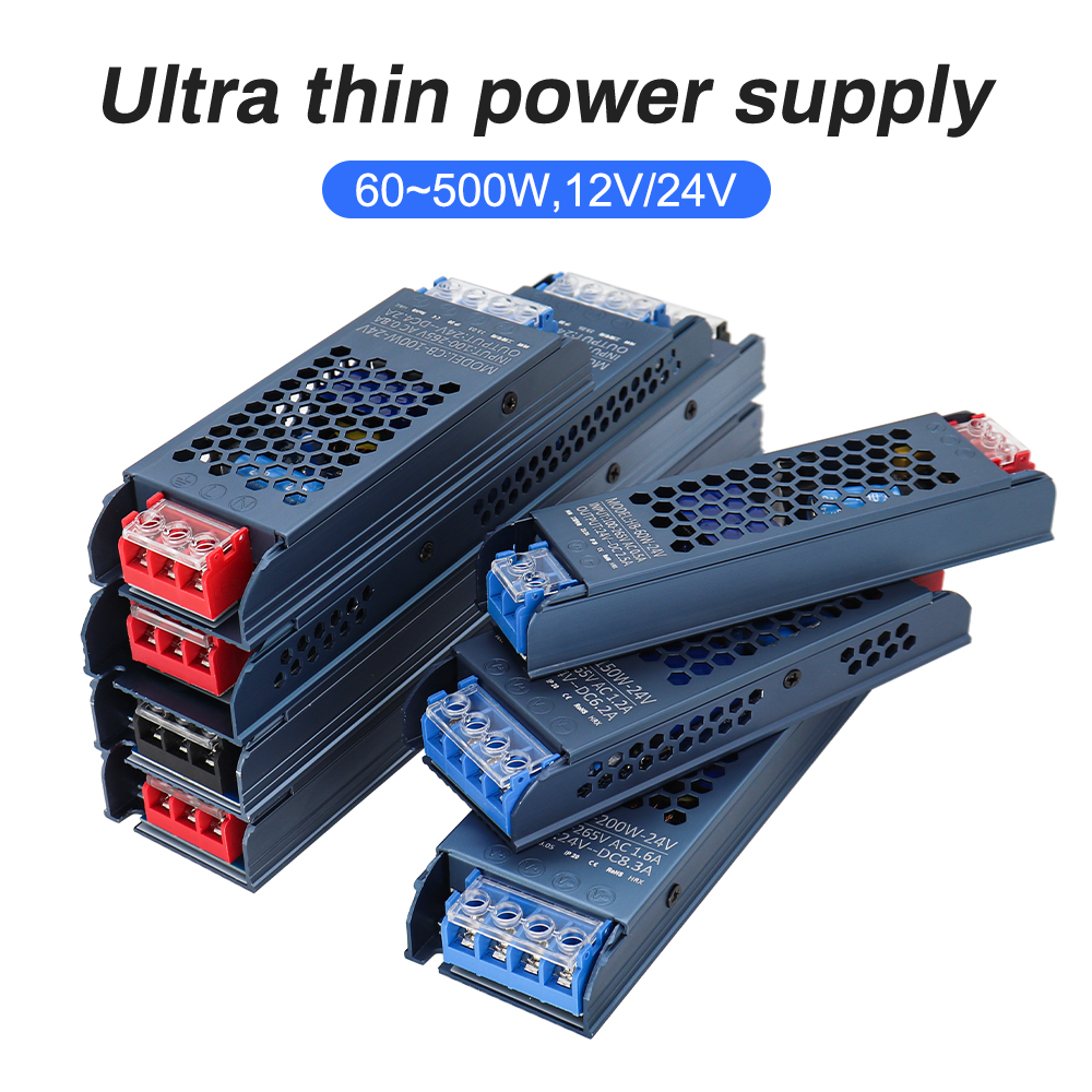 12V 24V แหล่งจ่ายไฟ LED 500W 400W 300W 200W 100W 60W LED AC/DC Transformer Converter สําหรับ LED Strip ในร่มบ้าน