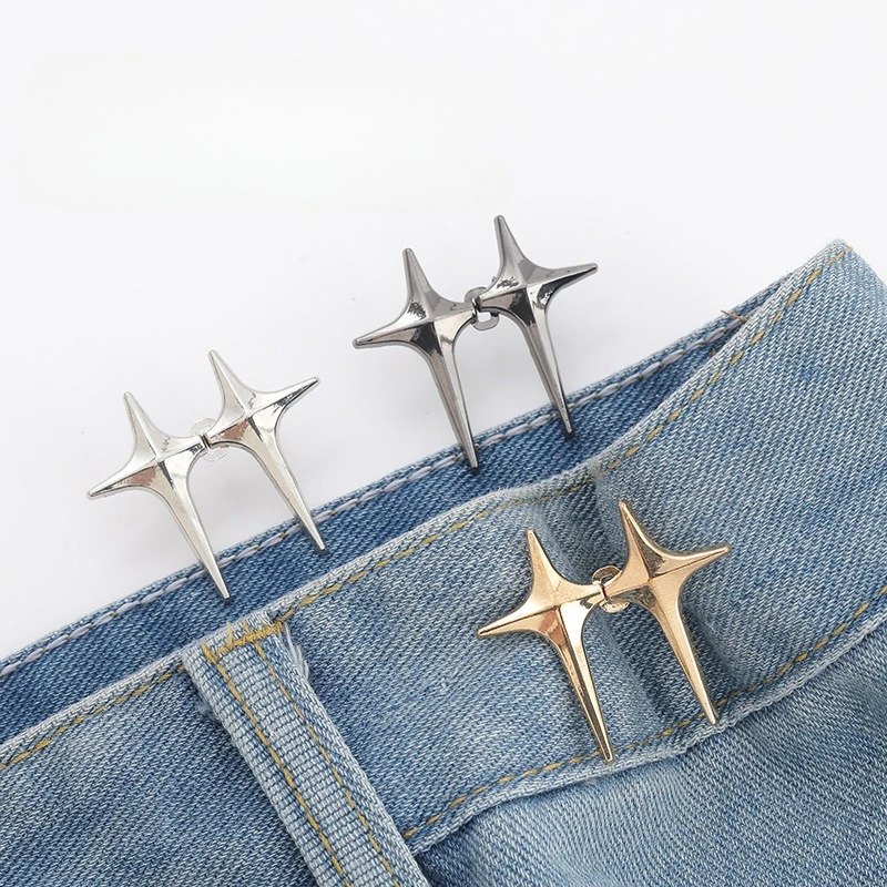 1 Stück Stern verstellbare Hosen Verschluss clips für Hosen Pin versenkbare Taille Knopf lose Knopf für Jeans perfekte Passform reduzieren Taille