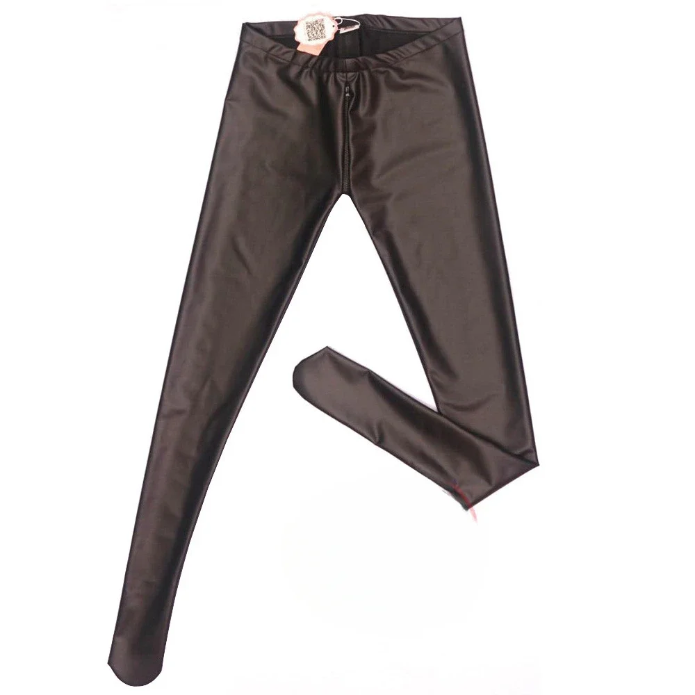 เลียนแบบ Latex Bundle ถุงเท้าขาโยคะเปิด Crotch กางเกงกางเกงขายาวเซ็กซี่ยาง Latex แอมโมเนียถุงเท้า Leggings
