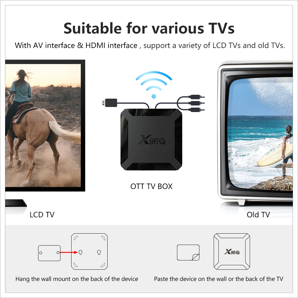 X96Q TV 박스 안드로이드 10.0 4K Allwinner H313 쿼드 코어 2.4G Wifi Google 플레이어 Youtube 미디어 플레이어 X96 2GB 16GB 스마트 셋톱 박스