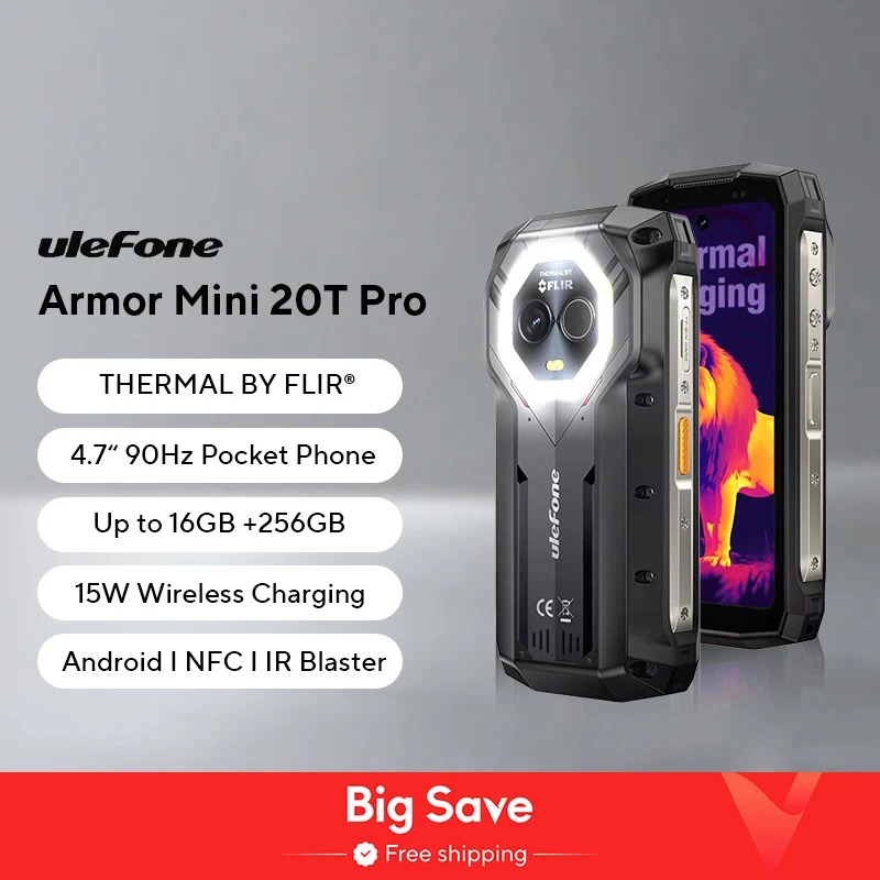 【เปิดตัวครั้งแรกในโลก】 Ulefone Armor mini 20T Pro 5G สมาร์ทโฟนหน้าจอ 4.7 นิ้วที่ทนทาน มีไฟ LED อเนกประสงค์ ระบบปฏิบัติการ Android 14 ความจุแบตเตอรี่ 6200mAh แรม 16GB（8+8）รอม 256GB 33W