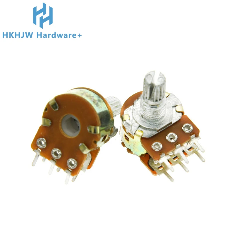 Potenciómetro doble 5 piezas WH148 B 1K 2K 5K 10K 20K 50K 100K 500K 6PIN 15MM