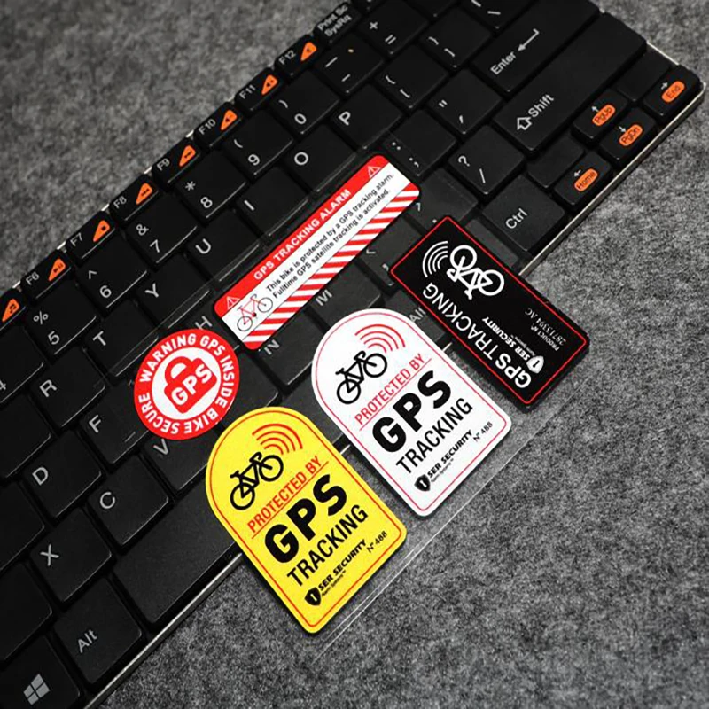 10 センチメートル、ビニール警告オートバイステッカー盗難防止デカールバイクスクーター車保護 GPS 追跡アラームステッカー反射