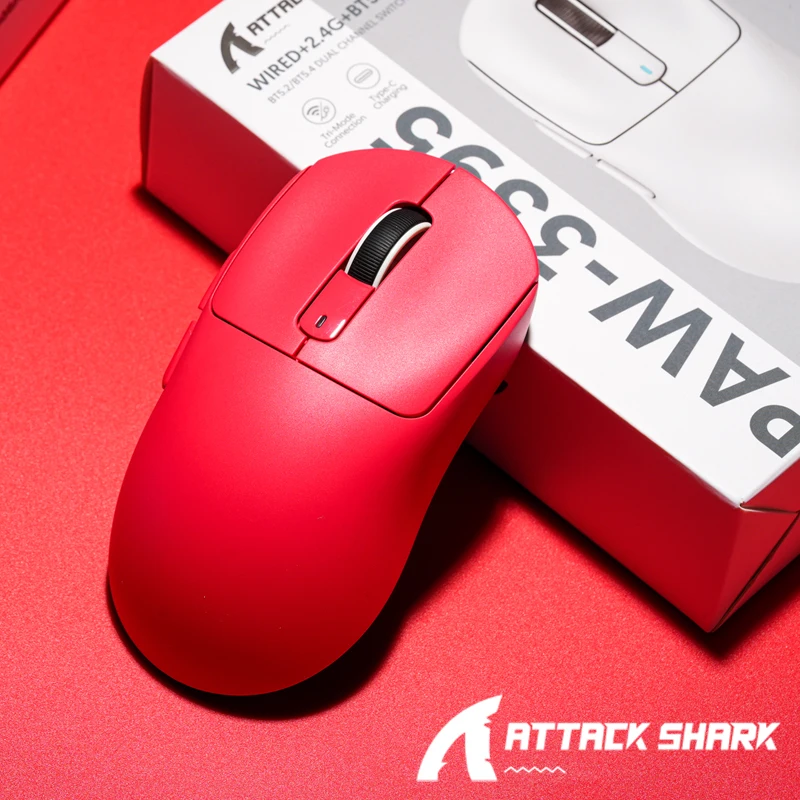 Attack Shark R1 Bluetooth Mouse Gaming Wireless 1000 Hz Return-rate,PAW3311 Sensor,Rechargeable Tri-mode,Ergonomic