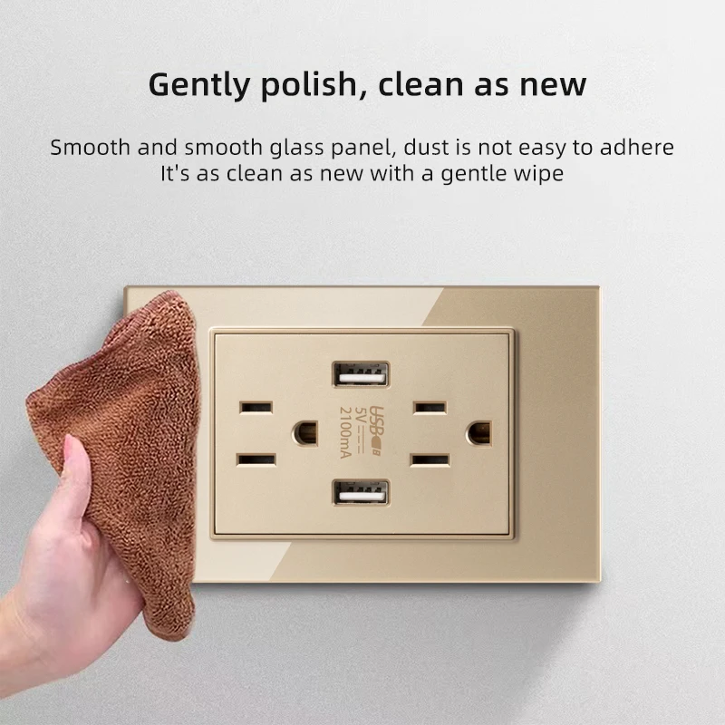 Herepow 118 Series ประเทศไทยอเมริกันมาตรฐาน Dual USB Wall SOCKET เครื่องใช้ในบ้านอัจฉริยะปลั๊กอะแดปเตอร์ Type-C 3.1A Fast CHARGING
