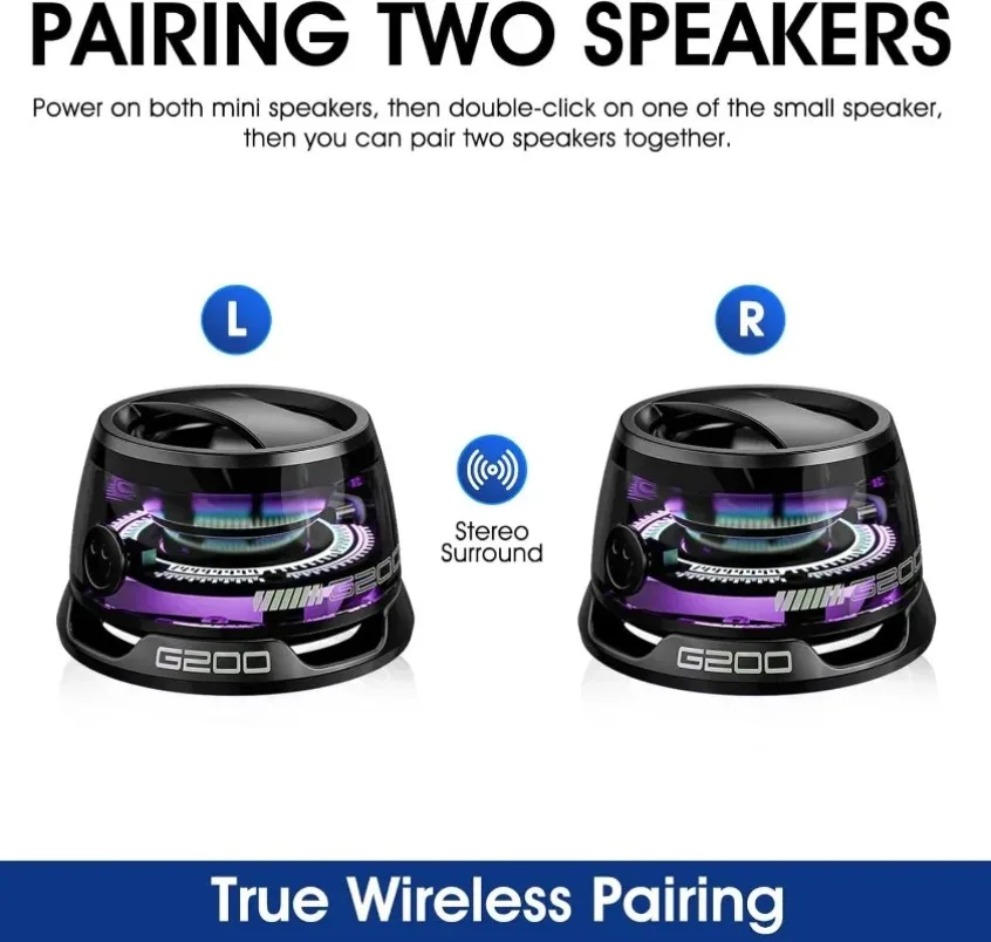 Bluetooth 5.3 magnetische draagbare Bluetooth-luidspreker G200 Mini-klankkast Magnetische Bluetooth multifunctionele RGB-luidspreker