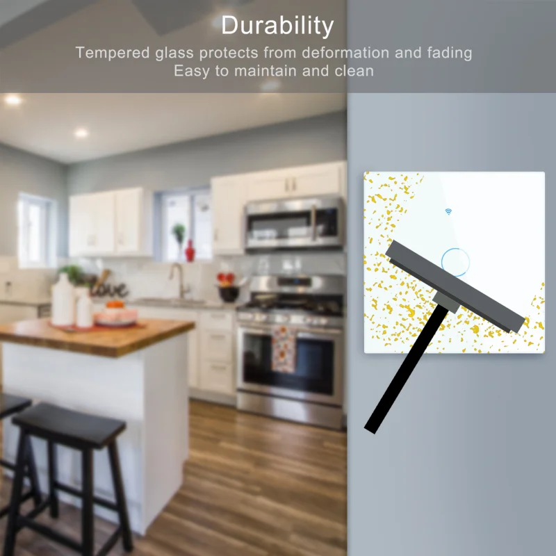 AXUS-interruptores de pared Tuya Smart Life Home WiFi, Control remoto inalámbrico por Sensor táctil, 86 Wifi, interruptor inteligente Alexa y Google Home