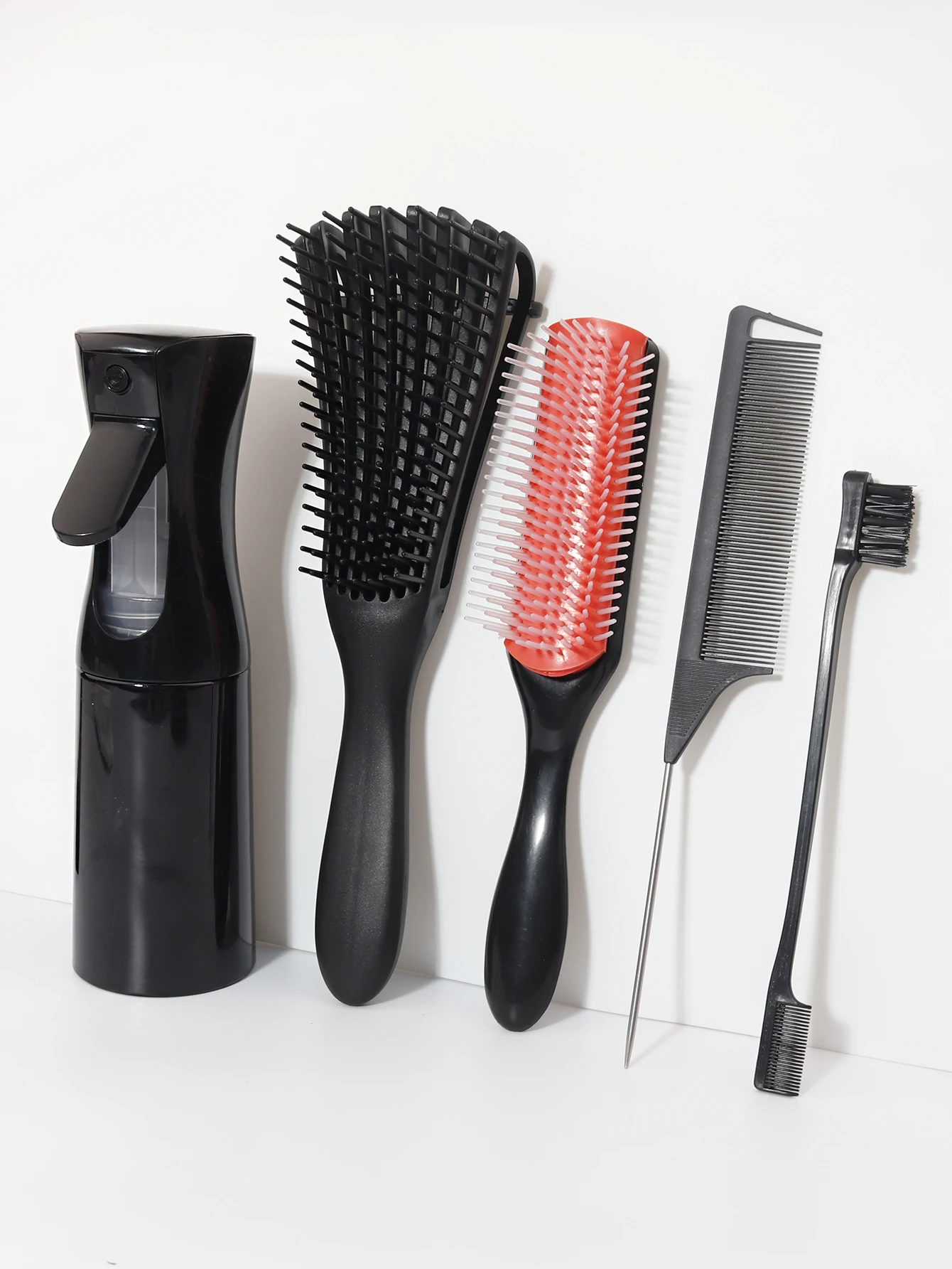 5 teile/satz Entwirren Anti Statische Haar Pinsel Lockiges Haar Gebogene Ratte Schwanz Kamm Set Salon Haar Werkzeuge Geeignet Für Alle Haar arten