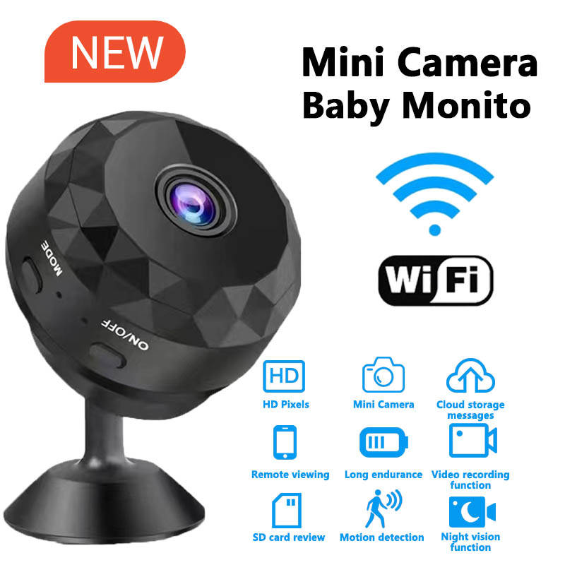 1080p hd mini câmera wi fi monitor do bebê segurança interna vigilância visão noturna filmadora ip cam gravador de vídeo áudio