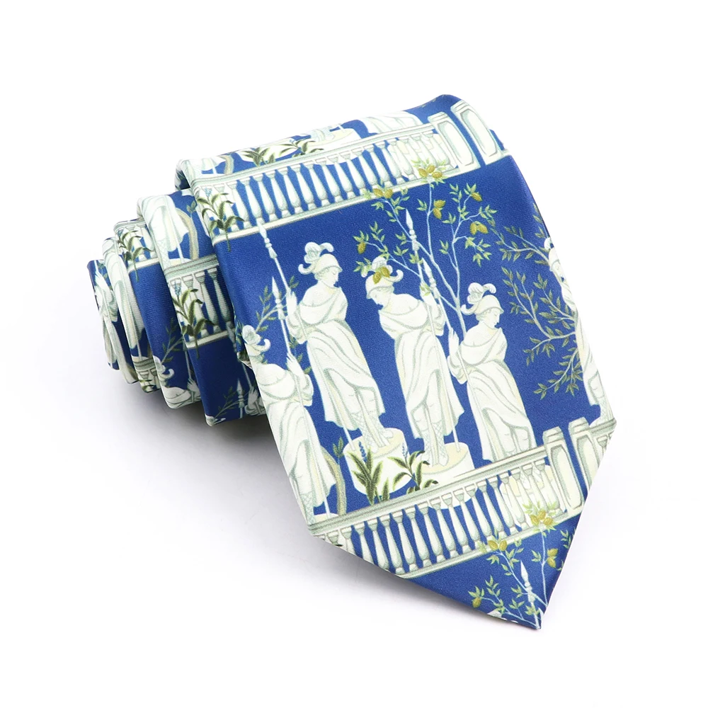 Cravates en soie douce pour hommes, Design Unique, visage de maison, motif de vue de fleur, Style de dessin, marron et blanc, pour fête, mariage, nouveauté, cadeau