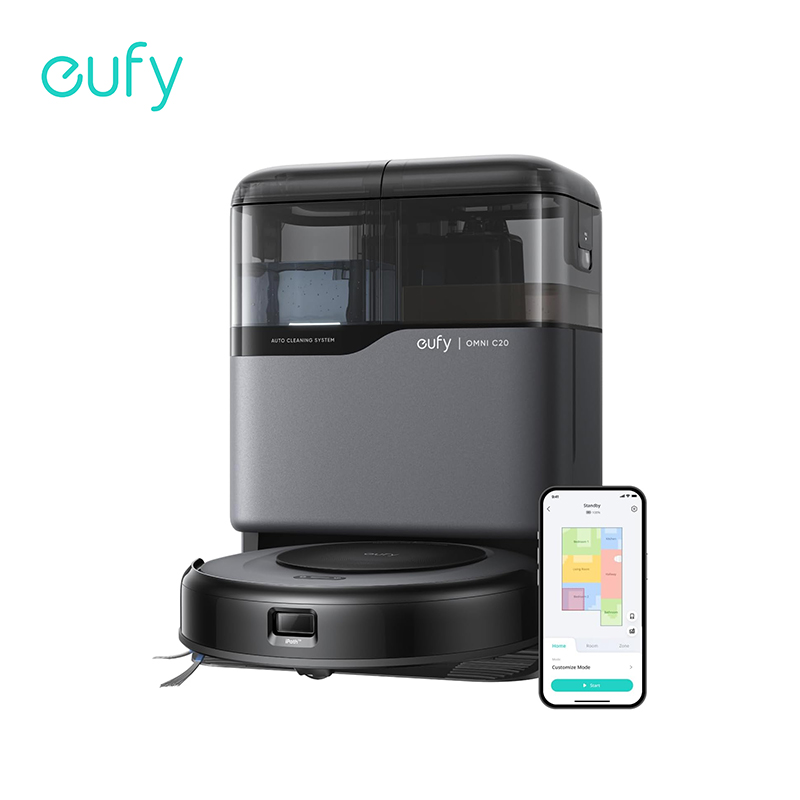 Робот-пылесос eufy Omni C20 со станцией «все в одном» с автоматической опорожностью, швабра для мытья и сушки для уборки без помощи рук