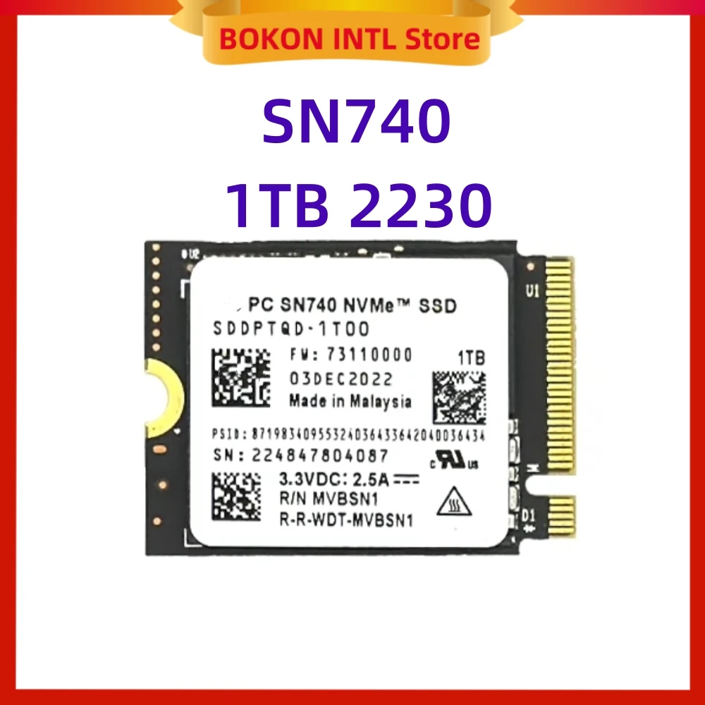 SN740 2TB 1TB 512G 256G SSD M.2 2230 2242 Gen4 PCIe 4.0 X4 NVMe Solid State Drive for Western Digital WD