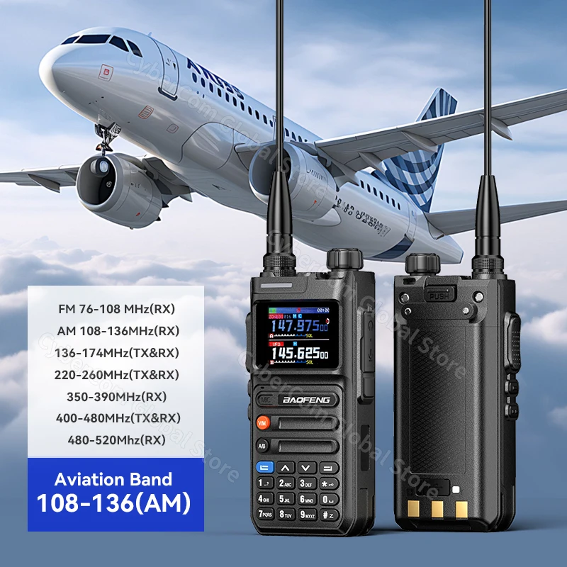 Baofeng UV-26 Walkie Talkie GPS Multi Band Bluetooth การบันทึก AM FM ไร้สายสําเนาความถี่ Type-C Long Range Two Way Ham วิทยุ