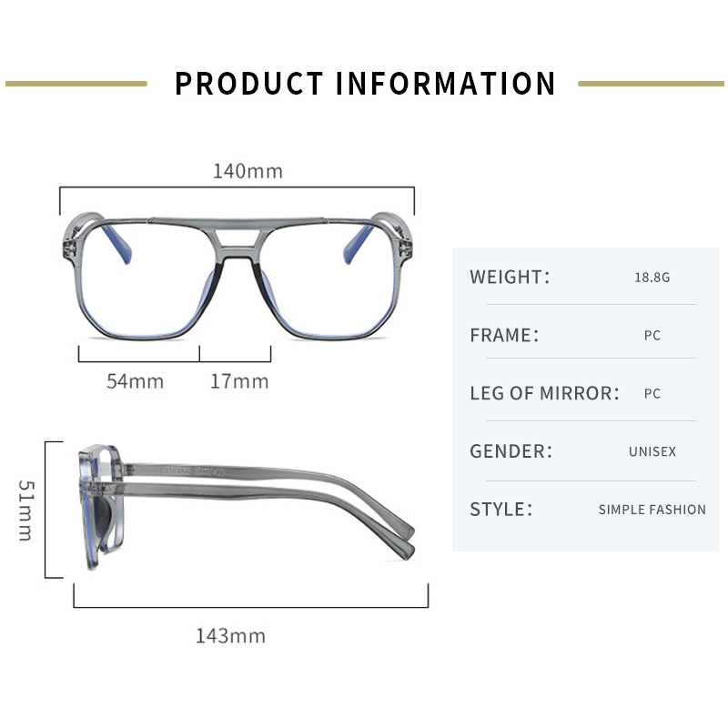 Transparent Computer Glasses Frame Women Men Anti Blue Light square Eyewear Blocking Glasses Optical Spectacle