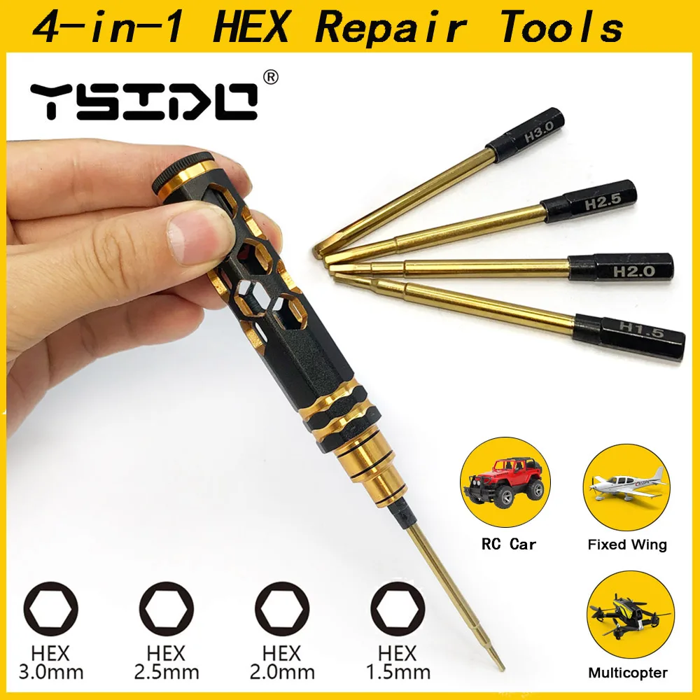 Hex Screw Driver ไขควงชุด 1.5 มม.2.0 มม.2.5 มม.3.0 มม.เครื่องมือสําหรับ FPV Racing Drone Heli เครื่องบินรถยนต์เรือ RC อะไหล่