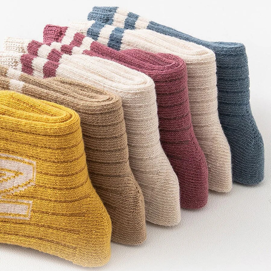 Calcetines de algodón suave para bebé, medias largas hasta la rodilla, a rayas, 3 pares