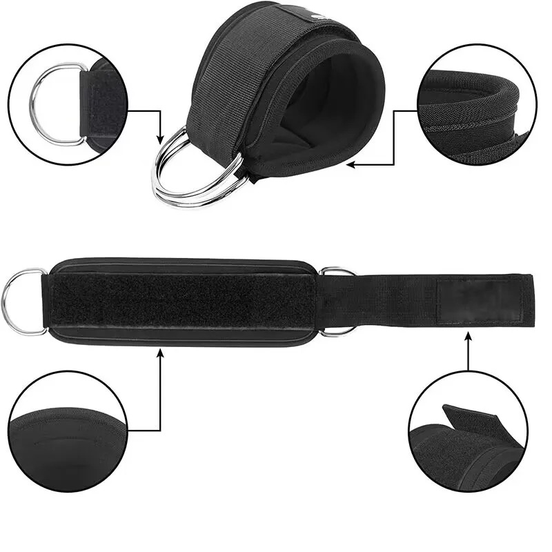 Correas de tobillo para Fitness, puños de soporte ajustables con anillo en D, ejercicios de piernas para gimnasio, entrenamiento, protección deportiva, abductores de seguridad