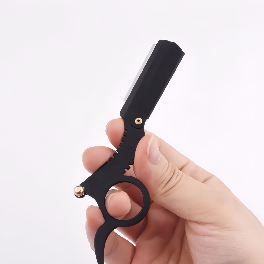 199-roestvrijstalen duimscheermes en traditioneel scheermes + knipschraper