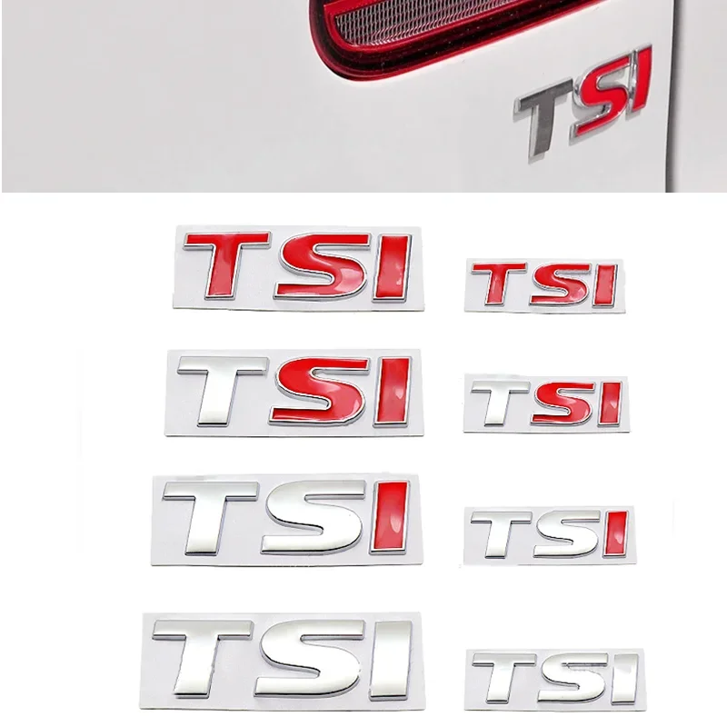3D Metal TSI Letter Rear Trunk Emblem Badge Stickers Decal Car Styling For VW Polo Golf 5 6 7 CC Passat B5 B6 Bora Volkswagen