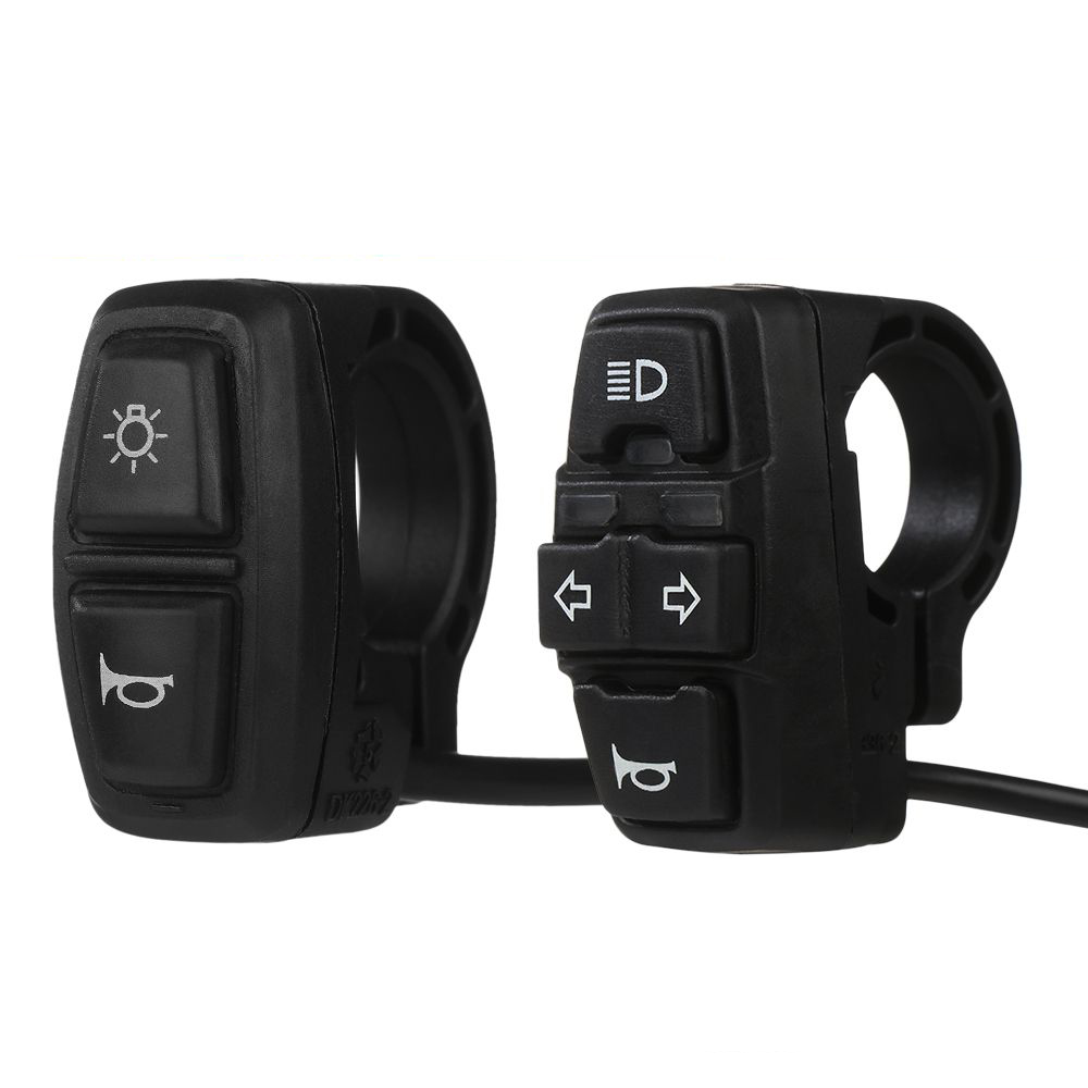 Interruptor de luz de bicicleta eléctrica, controles de bocina, sistema eléctrico, luz de señal de giro, lámpara Ebike, piezas negras, accesorios de motocicleta, nuevo