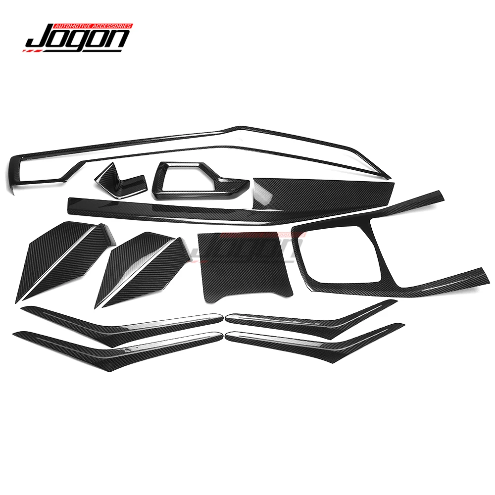 13 buah instrumen dalam mobil karbon, kotak penyimpanan kontrol pusat pemindah gigi penutup pintu Trim untuk BMW X5 G05 2023 2024 2025