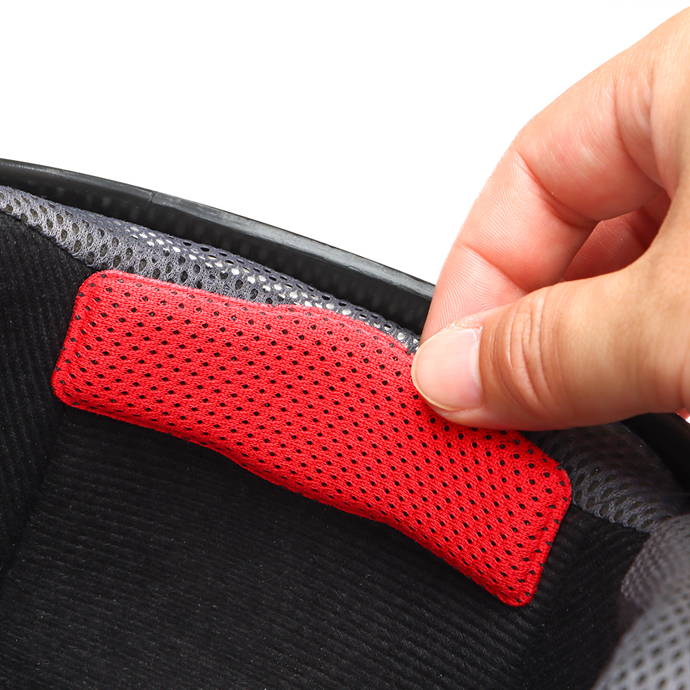 Juego de almohadillas de espuma para casco, almohadilla de protección de esponja, accesorios universales para casco de motocicleta y bicicleta, color rojo y negro, 24 unidades por Set