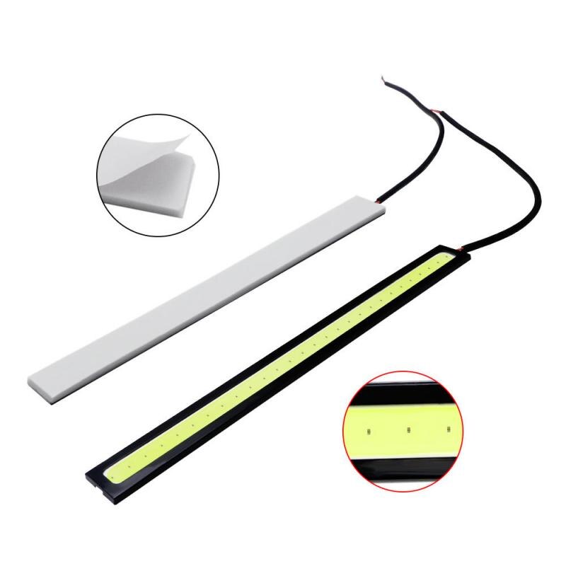2 stuks 17cm Universele Waterdichte Dagrijlichten COB Mistlamp Auto Styling Led Dag Licht DRL Lamp Mistbar Lamp Strip Lichten