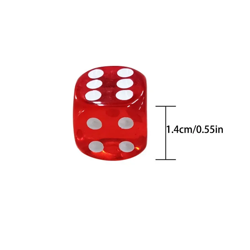 50 STKS 14mm Kleurrijke Transparante Dobbelstenen Set - Afgeronde Rand Bordspel Dobbelstenen voor Tafelblad RPG, D & D, Casino, Party Game dobbelstenen