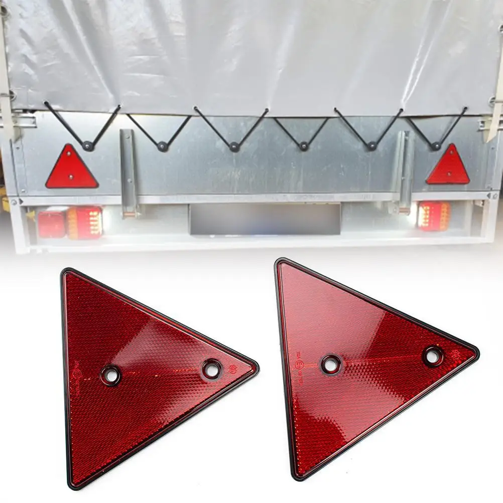 Reflectores traseros rojos, triángulo reflectante para postes de puerta, reflectores de seguridad, tornillo apto para remolque, motocicleta, caravana, 1 Uds.