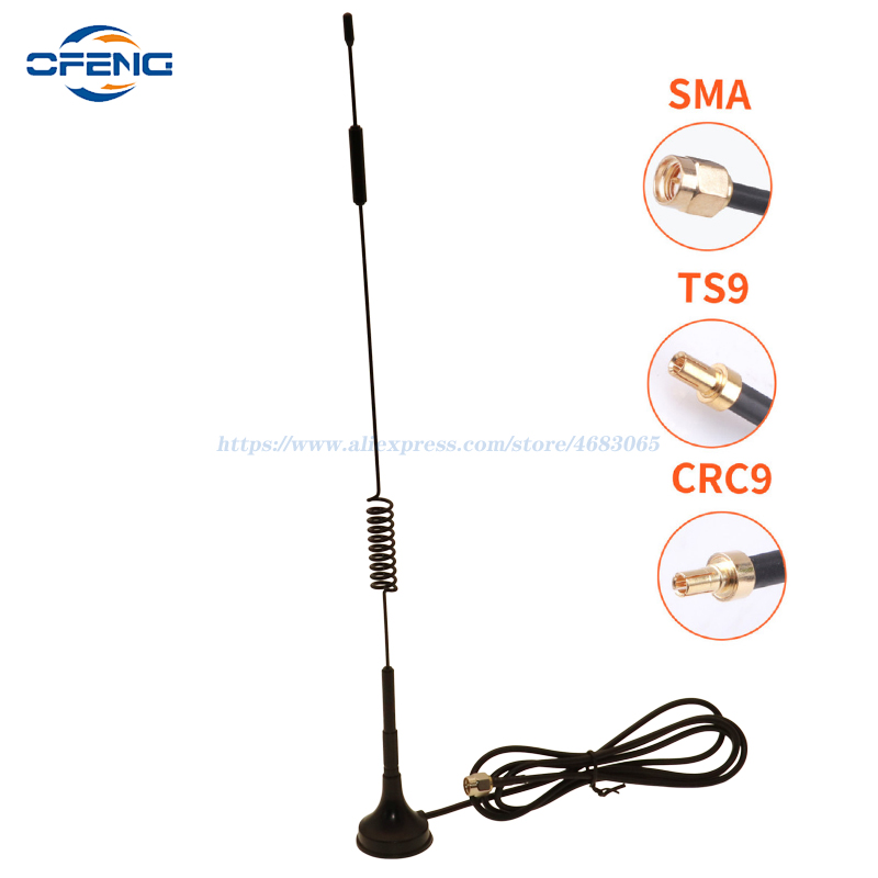 4G LTE 자기 안테나 TS9 CRC9 SMA Male 커넥터 2G 3G 700-2700MHz 12dBi GSM 외부 라우터 안테나 1M 맞춤형