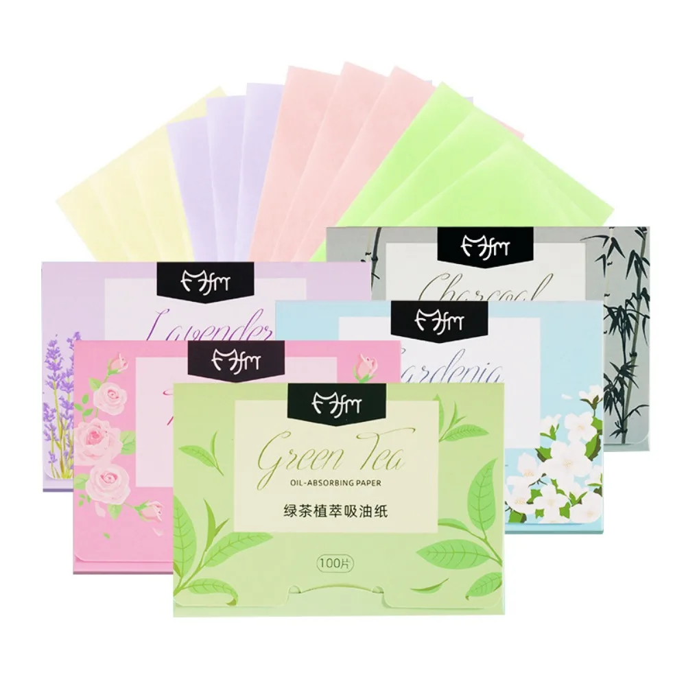 Protable 100Pcs Face Oil Blotting Paper Protable Matting Face Wipes Absorbing Sheet Oily Paper Face Cleansing Faces Oil Blotting