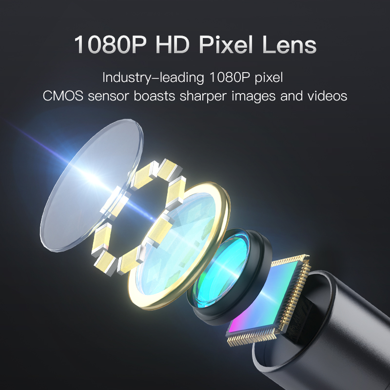 Câmera endoscópica 4.3 "/2.4", lente dupla única hd 1080p, câmera de inspeção de carro, ip67, à prova d'água, boroscópio industrial com 8 leds