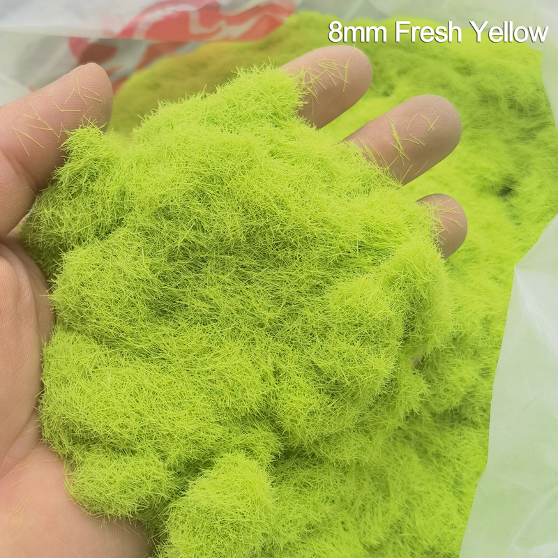 100g 5mm/8mm statisches Gras Modell matt Nylon Kunstrasen für die Herstellung von Landschaft Alpin Wiese Gras Büschel Modellbahn Layout