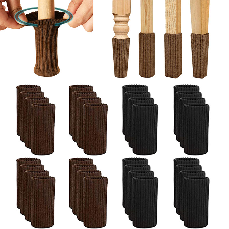 24/4 шт., носки для ножек стула, вязаные ножки для мебели, защитные накладки на пол, противоскользящие подушечки, бесшумные утолщенные носки для ножек стола, стула, чехлы