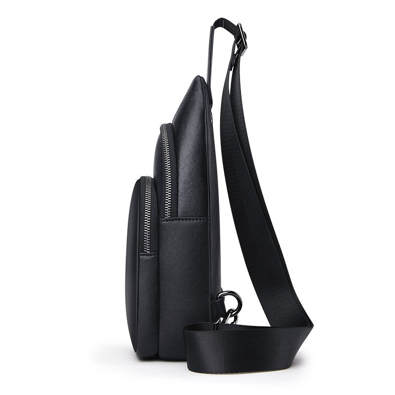 Herren-Brusttasche aus echtem Leder, trend iger und modischer Rucksack, multifunktion ale Freizeit-Umhängetasche