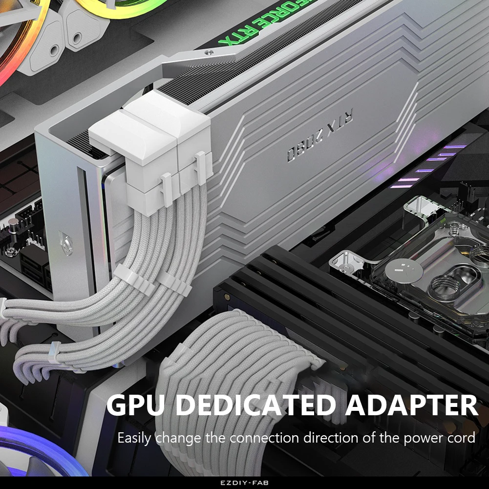ATX-adaptador de corriente hembra de 8 pines, Conector de dirección asistida GPU de 180 grados a 8 pines macho para escritorio, tarjeta gráfica de vídeo