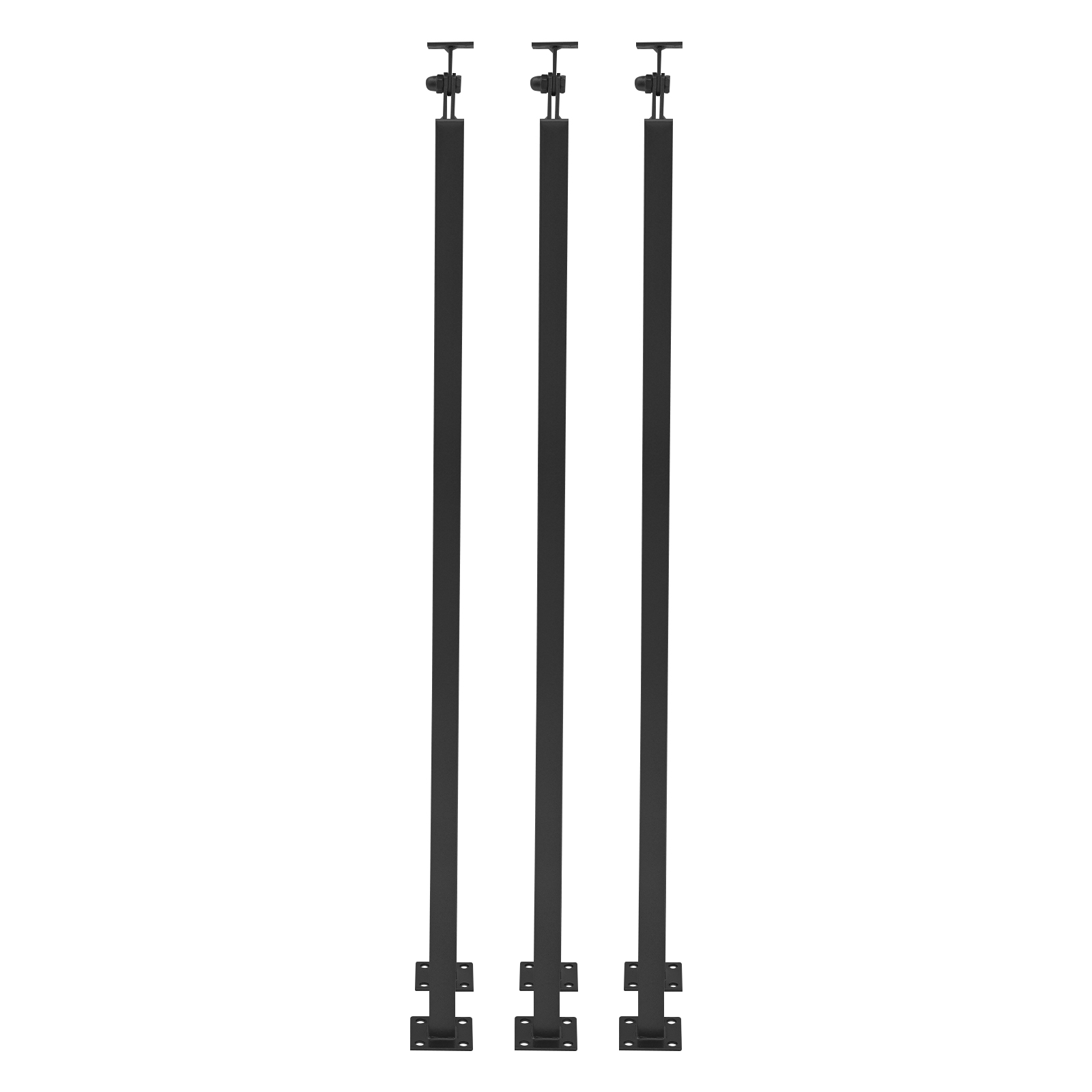 High-Safety Metal Stair Railing Set, Carbon Steel, 3-Piece U-Shaped Balusters, Rust-Resistant, Easy DIY Installation